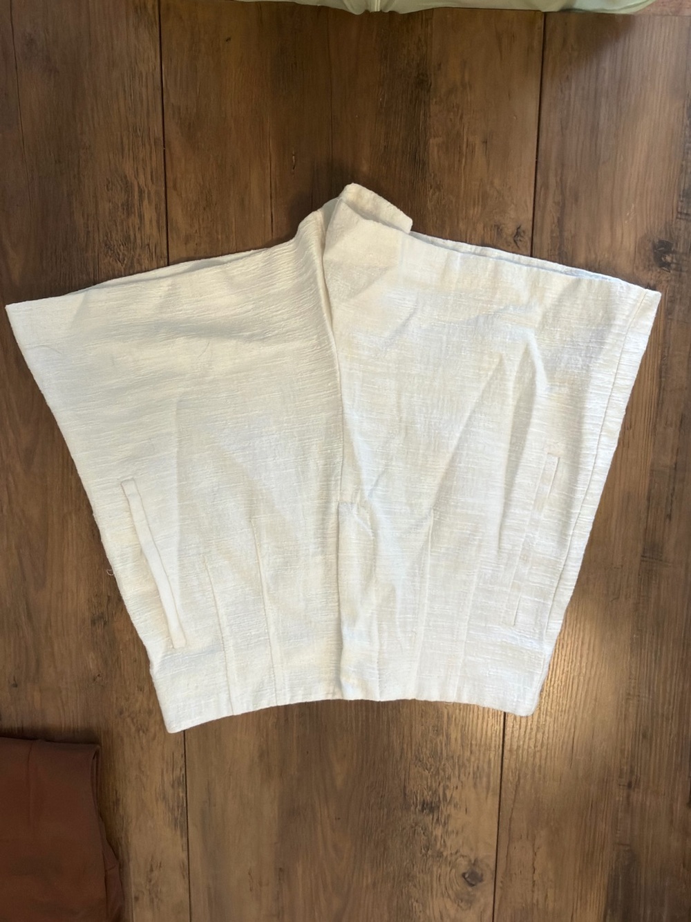 Zara Cream Boxy Textured Tunic Top
